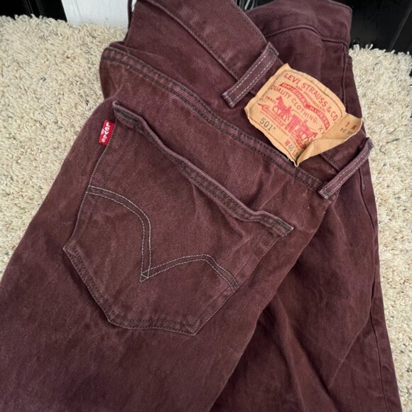 Levi’s 501 Men’s Denim Pants Red 46x34 (42x31) Straight Button Fly Adult Red Tab - Picture 1 of 16